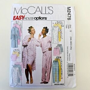 McCALLS M2476 Uncut Sewing Pattern Sm Med Lg Pajamas Nightgown Robe Loungewear